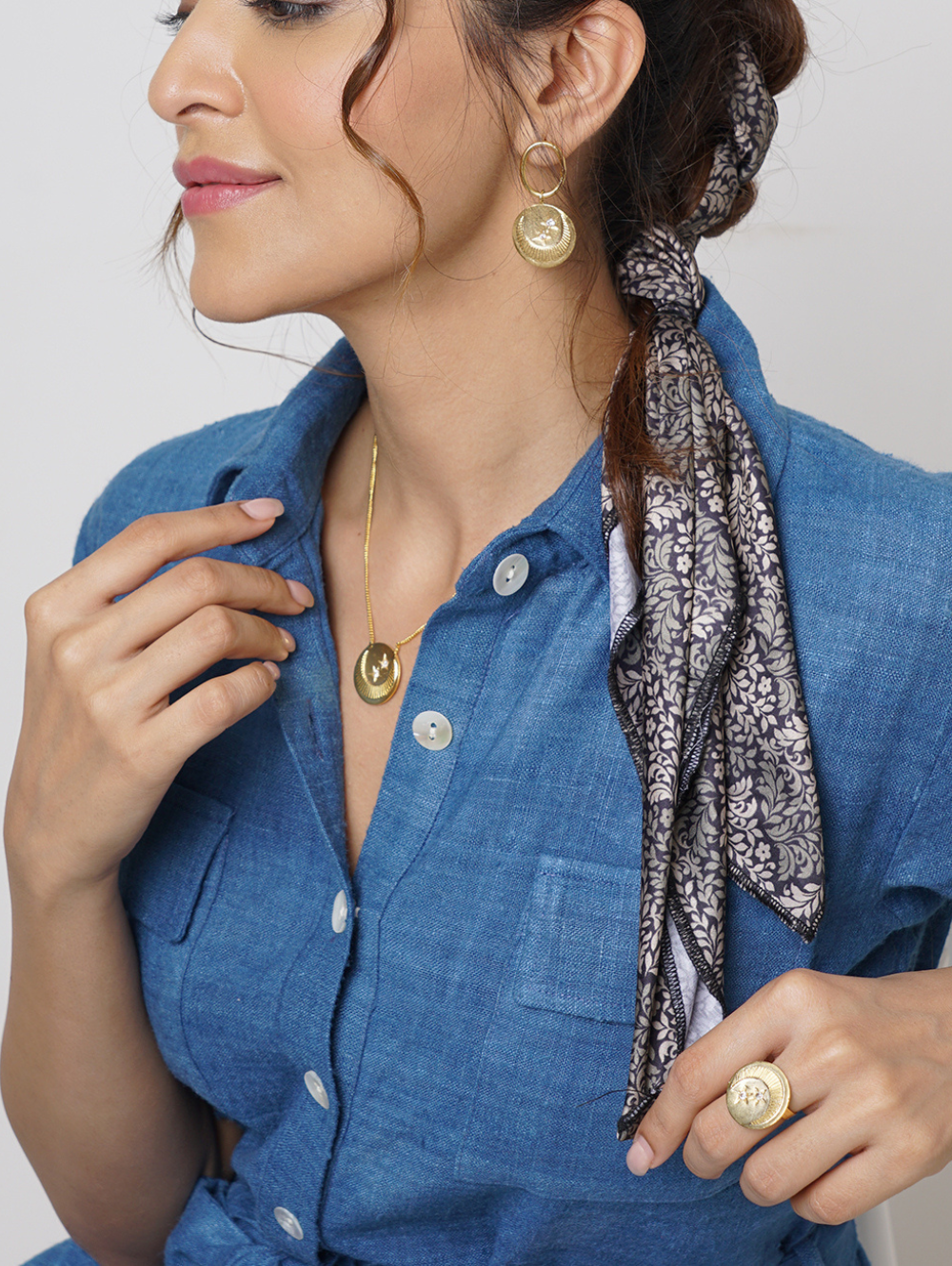 Chaand Neckchain | Handmade | 24K Gold Plated | Made in India