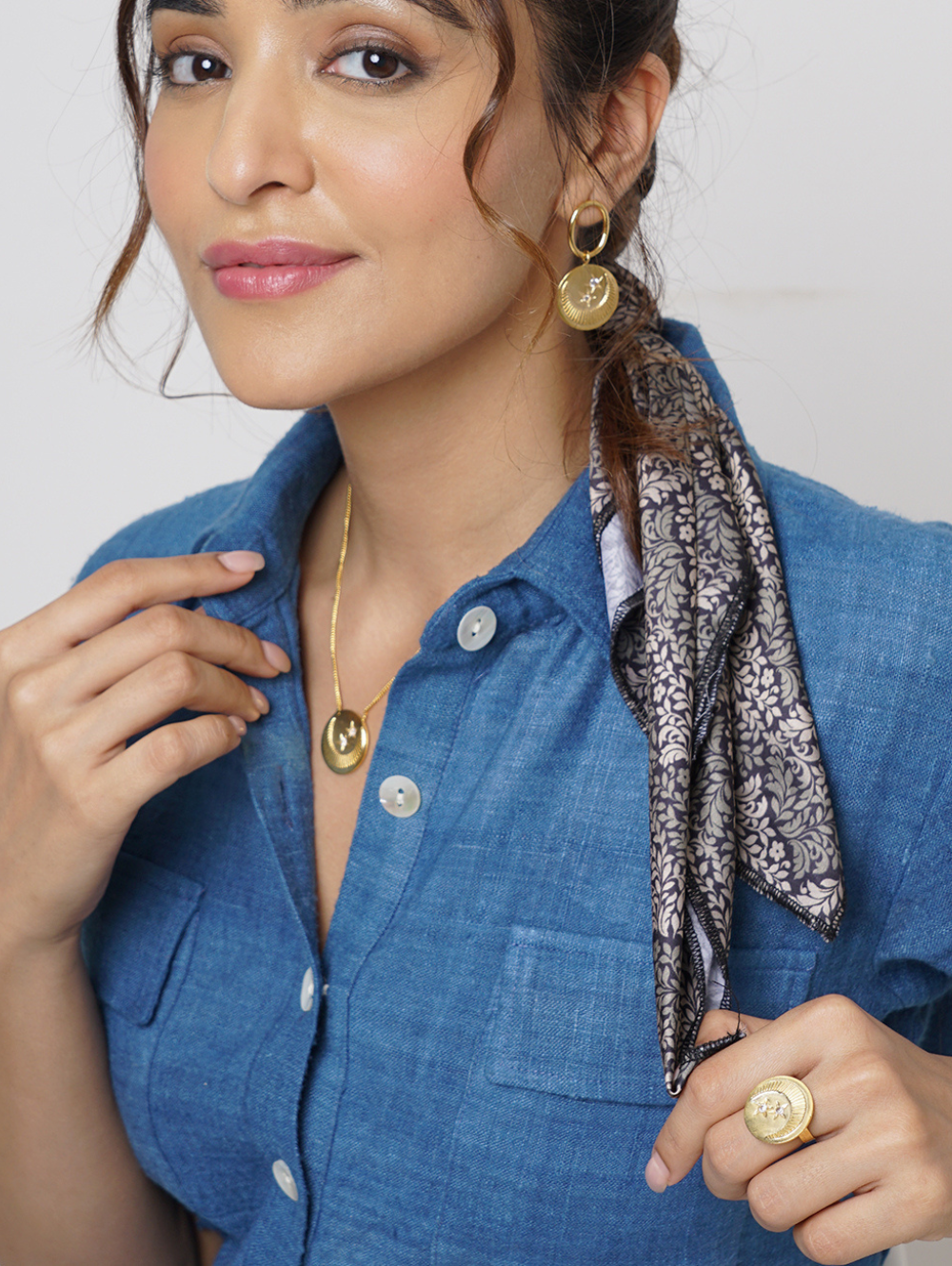 Chaand Neckchain | Handmade | 24K Gold Plated | Made in India