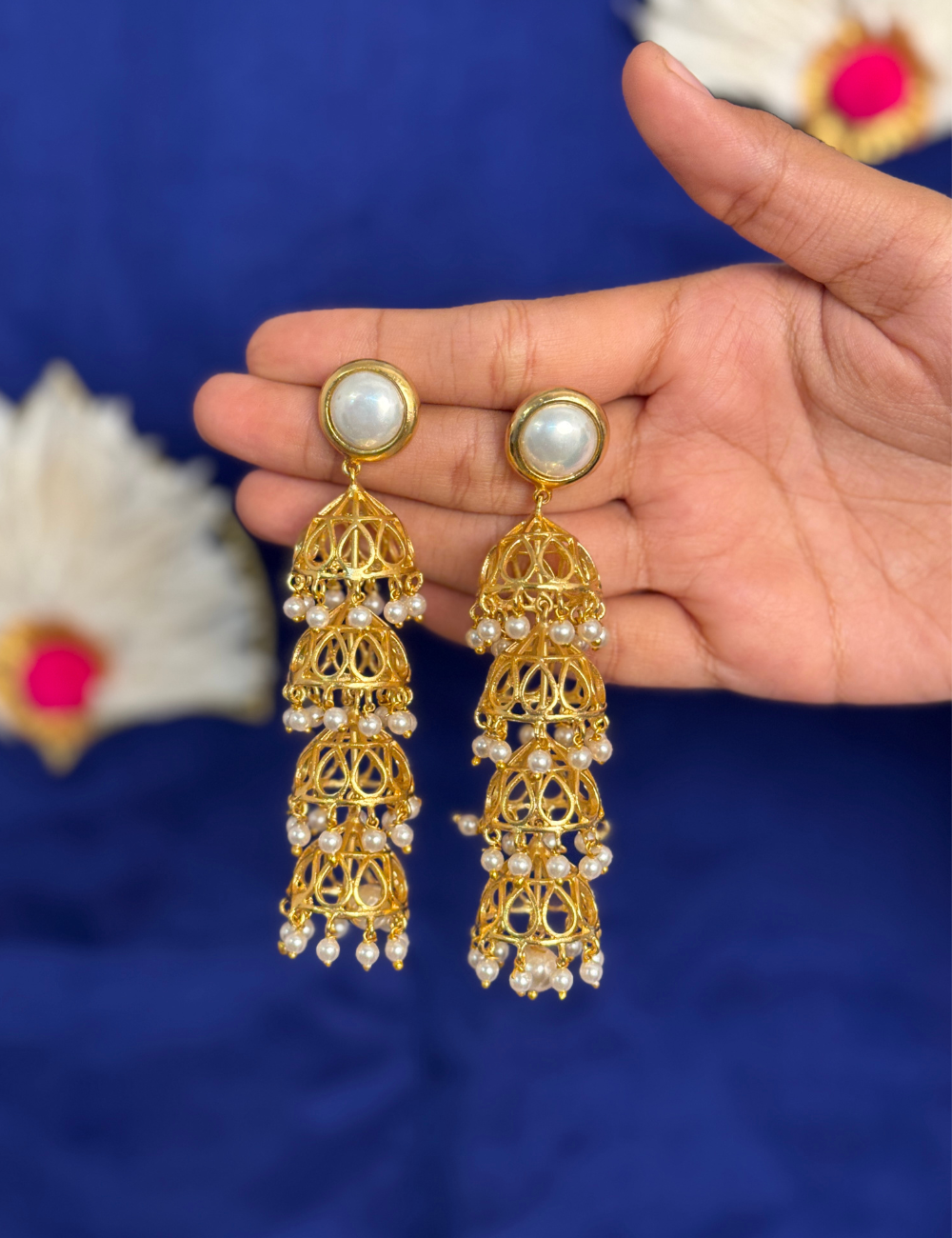 Baroque Pearl Jhumkas