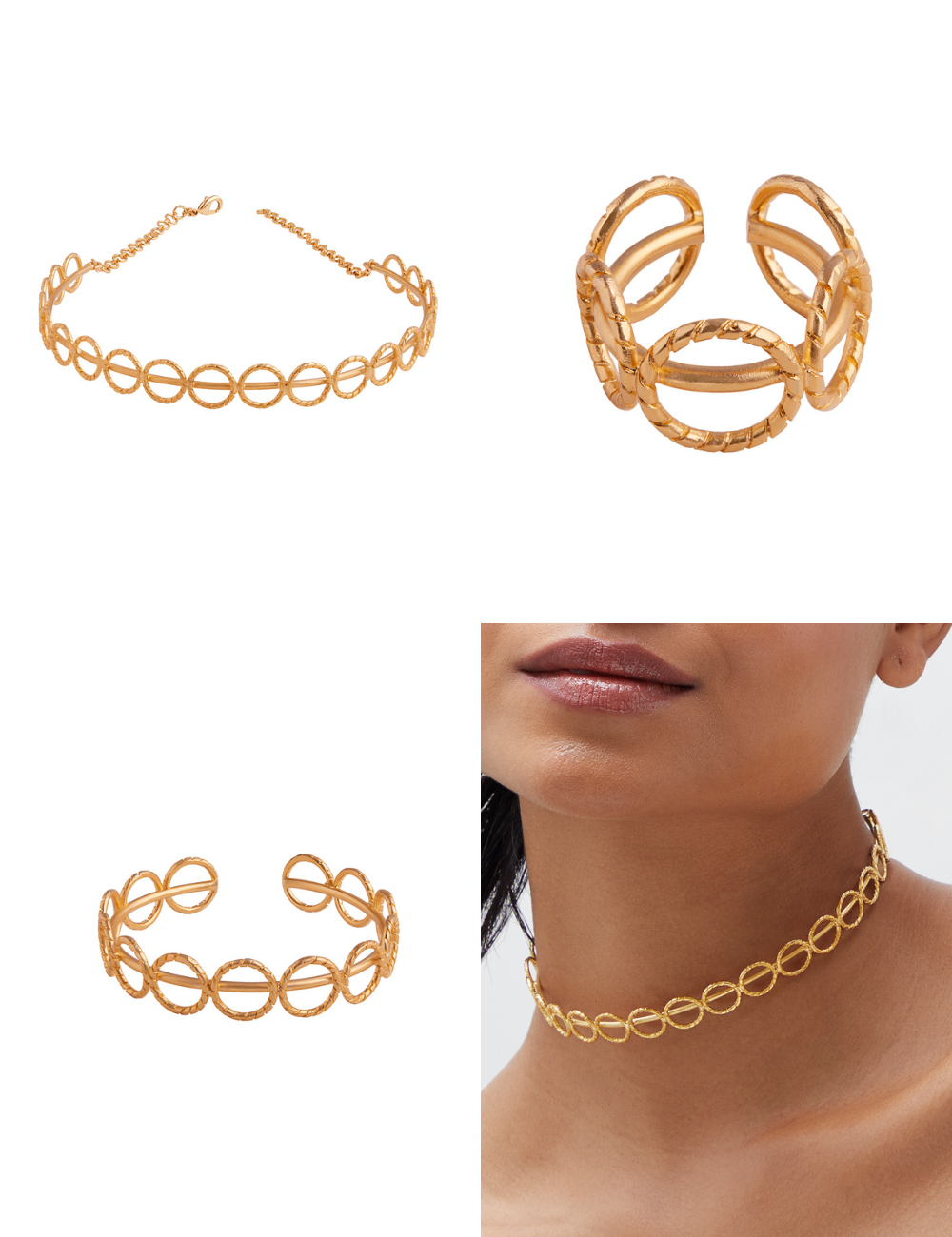 Noor Gold Combo - Ring +  Bracelet + Choker