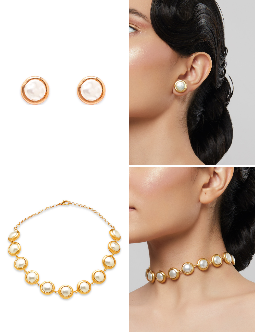 Baroque Pearl Studs + Choker