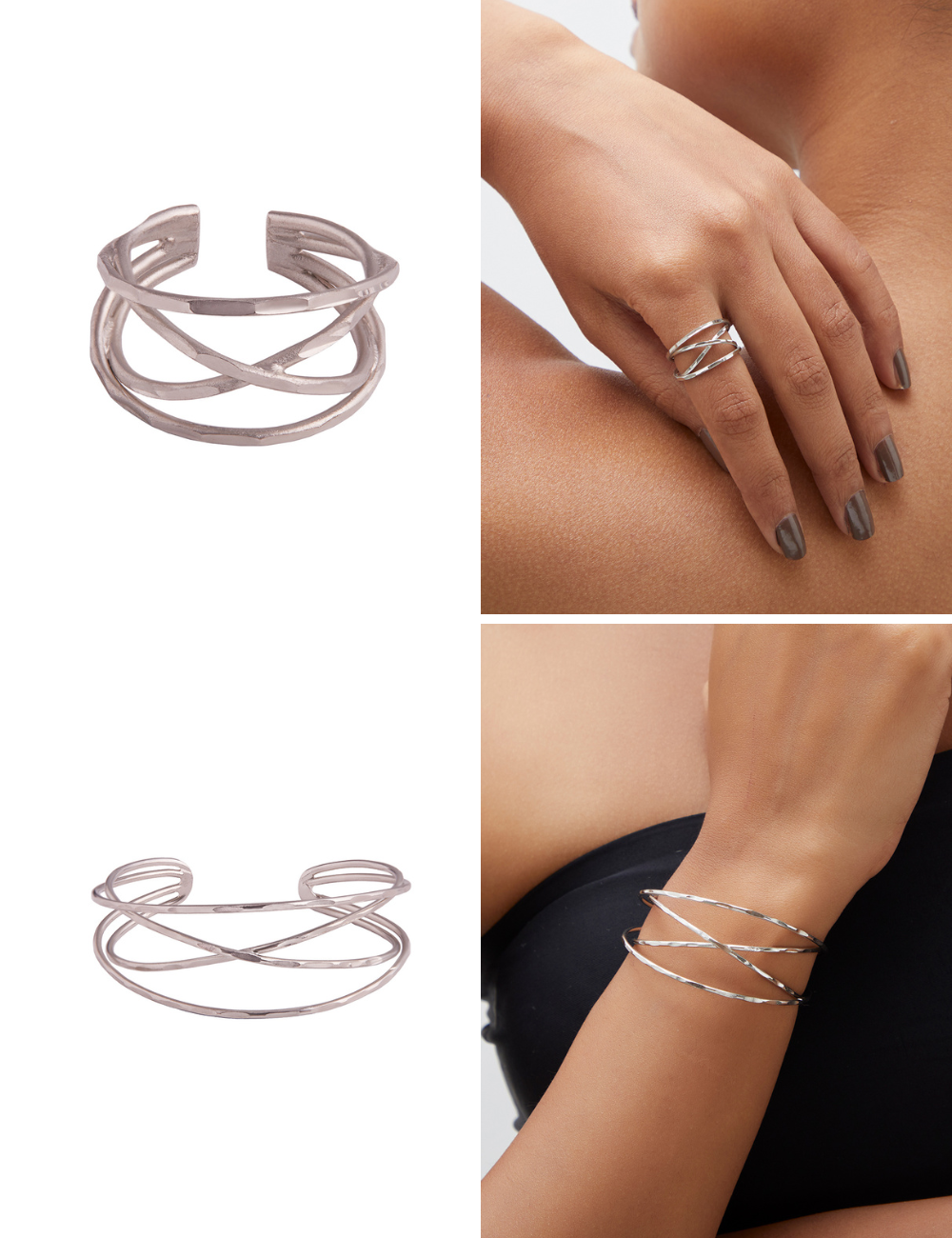 Fariza Silver Combo - Ring + Bracelet