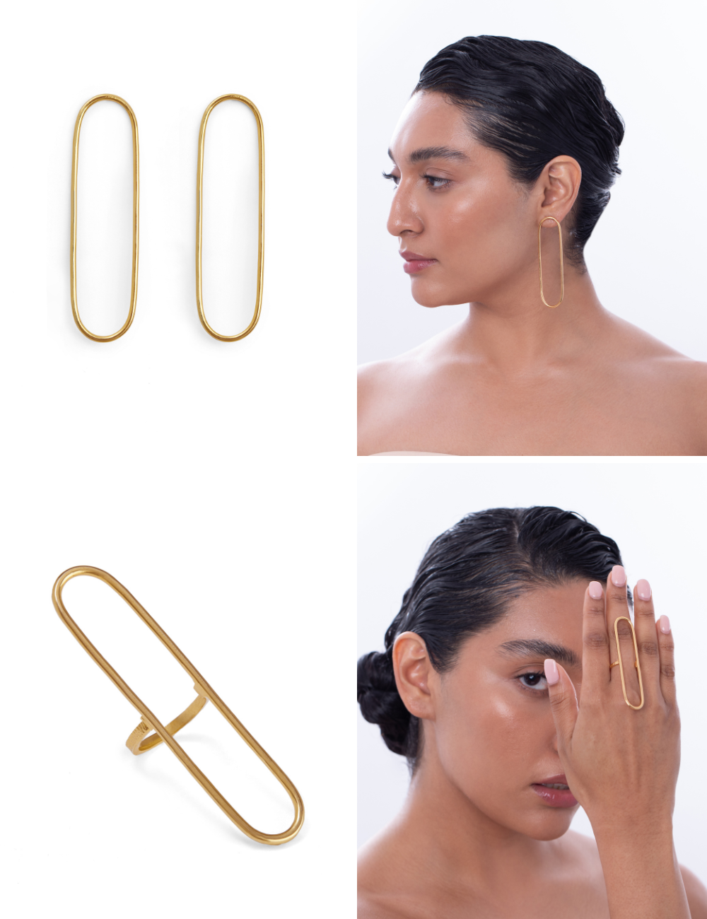 Sleek Oval Hoops + Ring