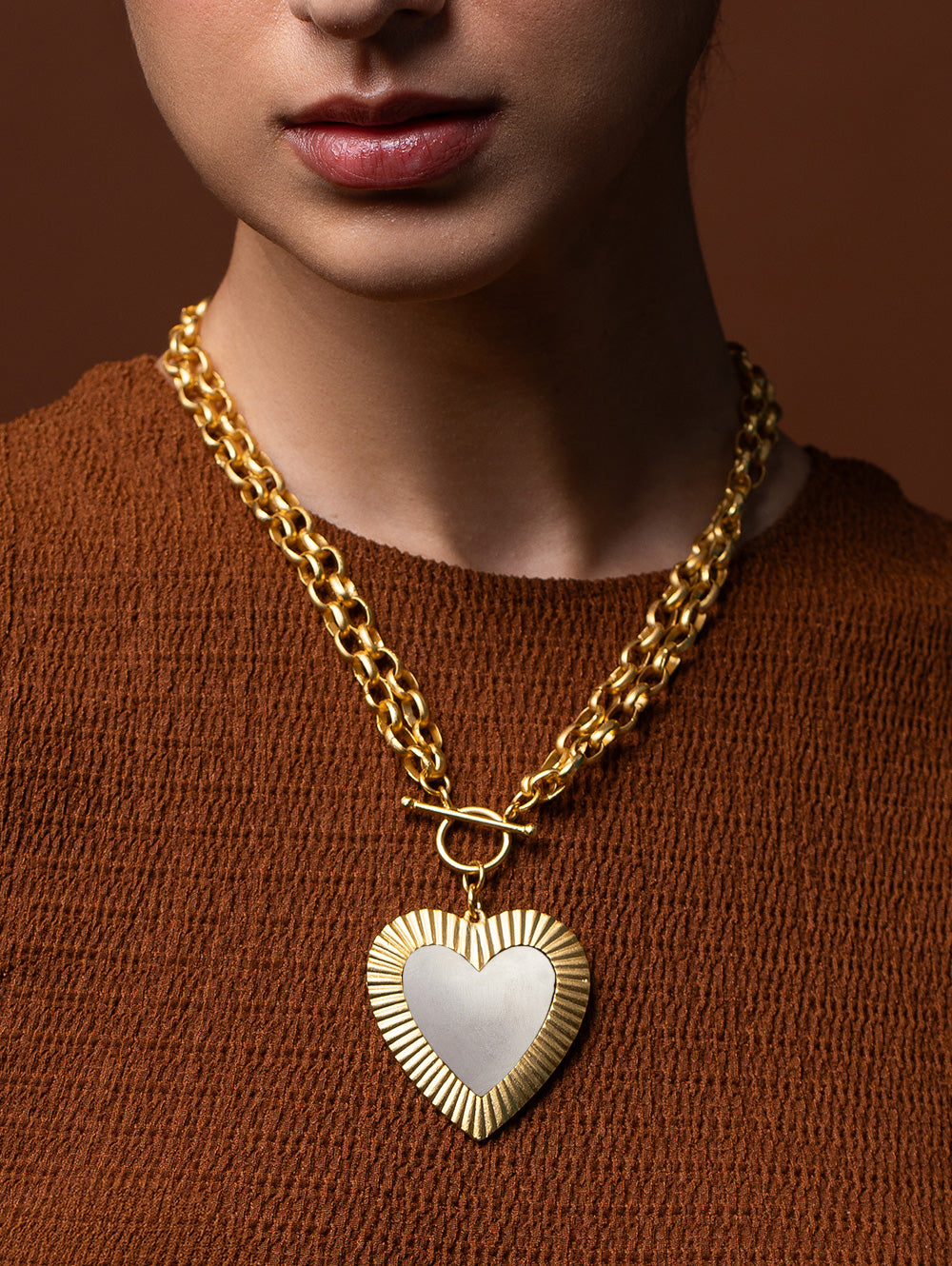 Gilded Dual Tone Heart Chain