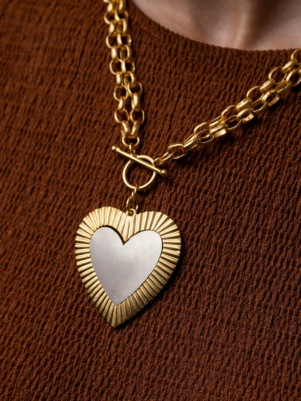 Gilded Dual Tone Heart Chain