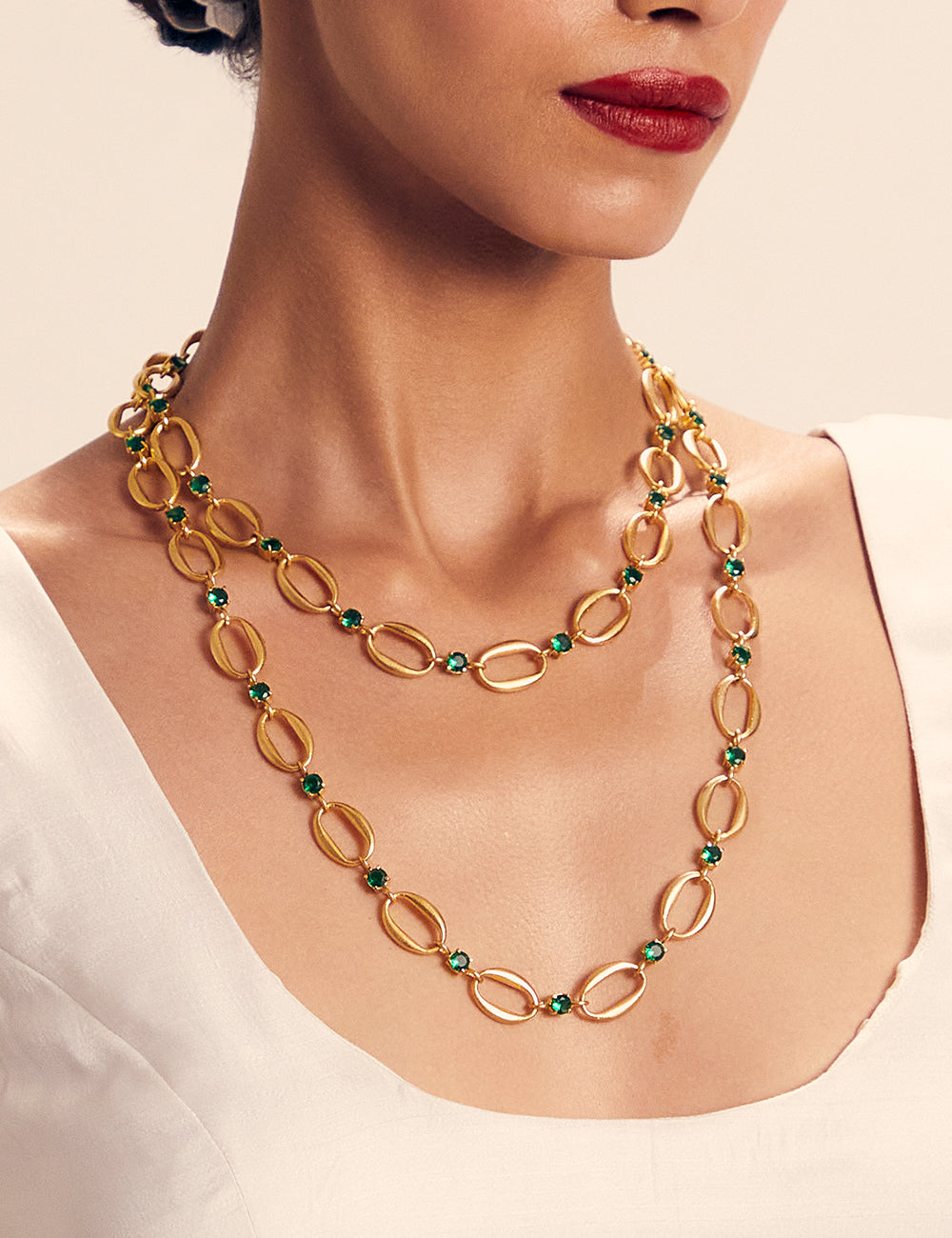 Layered Emerald Rani Haar