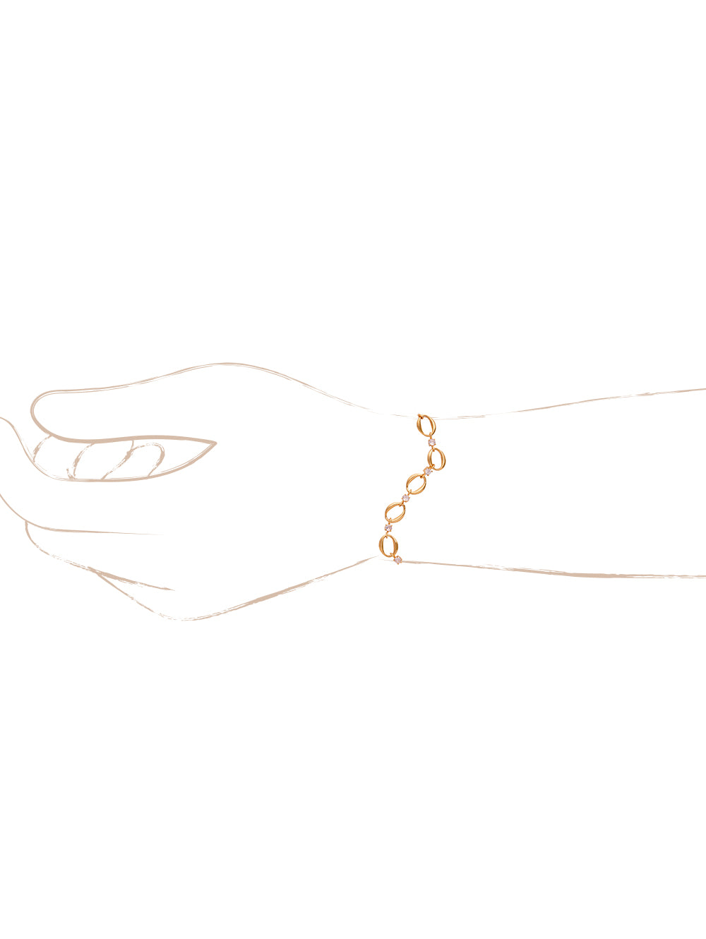 Rani Link Chain Bracelet- American Diamond
