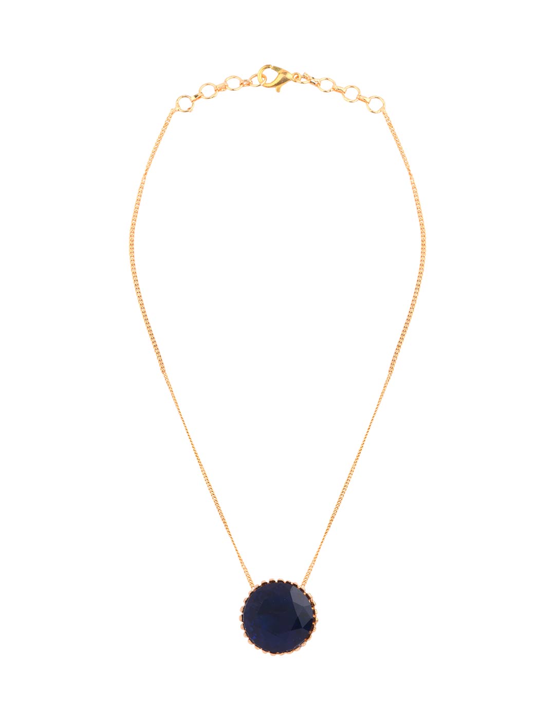 Blue Sapphire Neckchain (Semi Precious Sapphire) | Handmade | 24K Gold Plated | Made in India