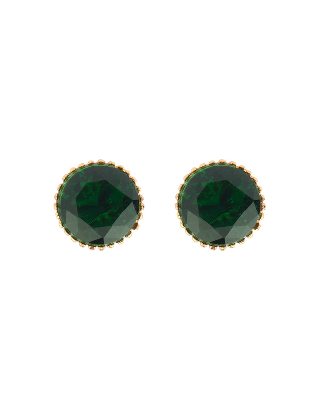 Emerald Studs (Semi Precious Emerald) | Handmade | 24K Gold Plated | Made in India