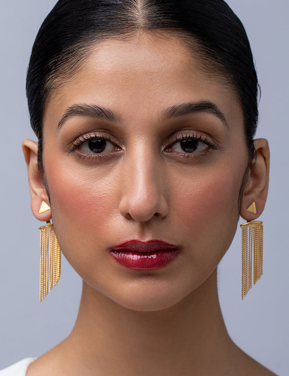 Triangular Fringe Tassel Earrings