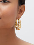 Aloka Hoops | 24k Gold Plated | Handmade | Made in India