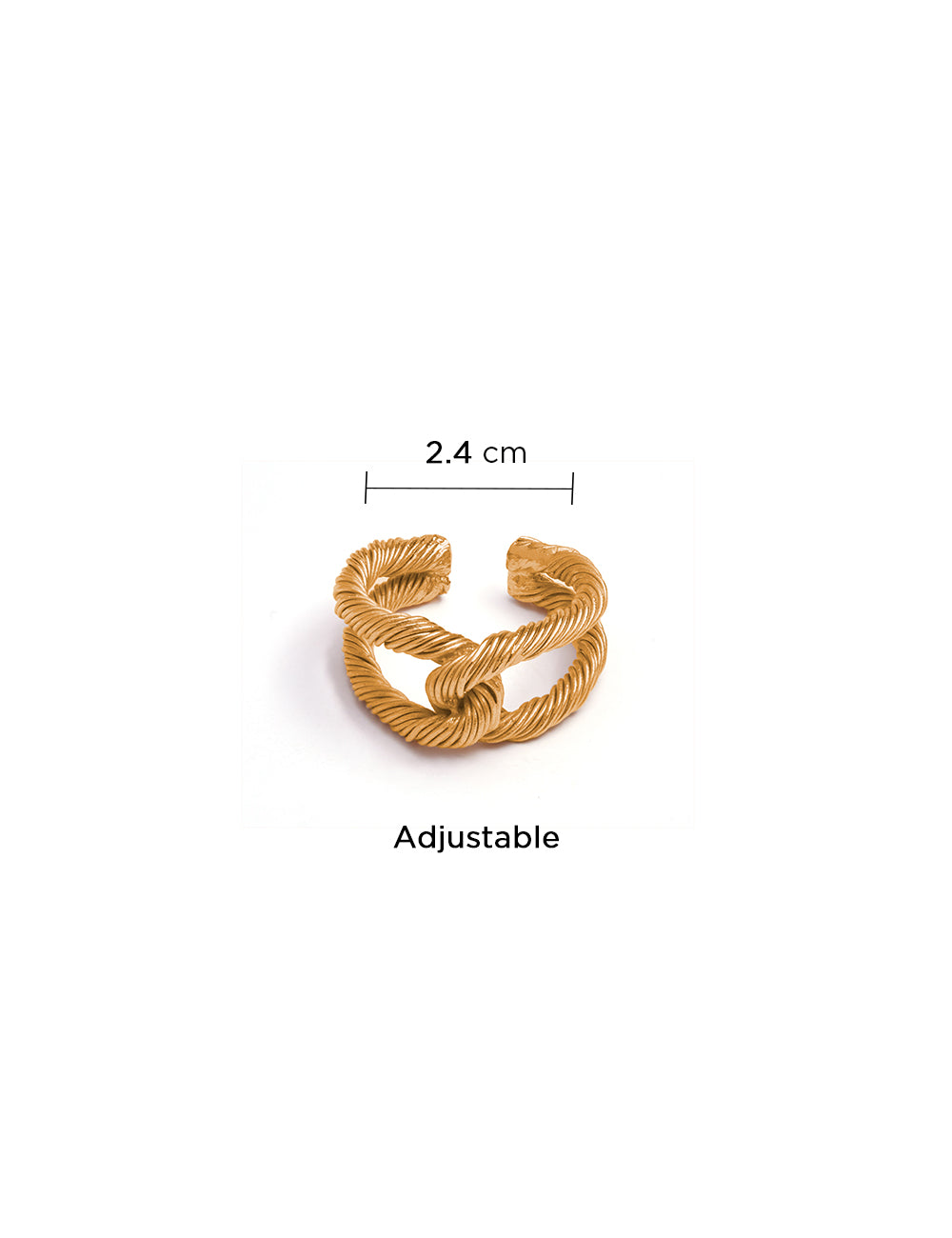 Golden Threaded Interlocked Ring