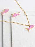 Fish Set- Pink Set- Gold (Kids Jewellery)