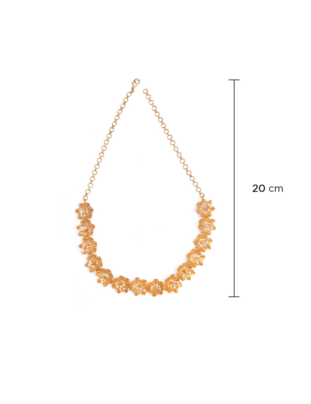 Pearly Golden Flower Necklace