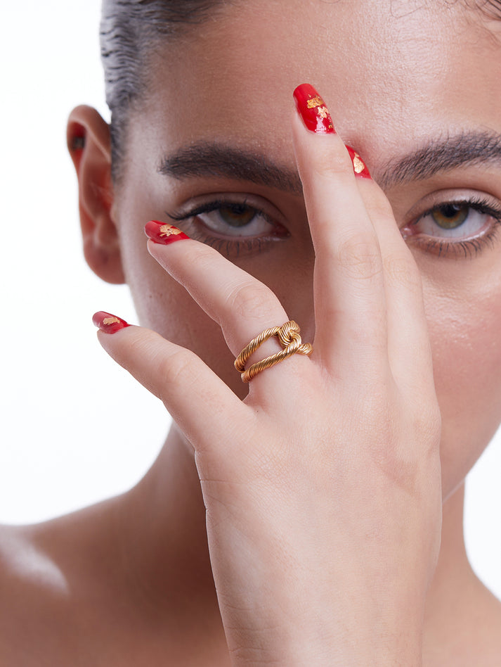 Threaded Interlocked Ring – Ethnic Andaz