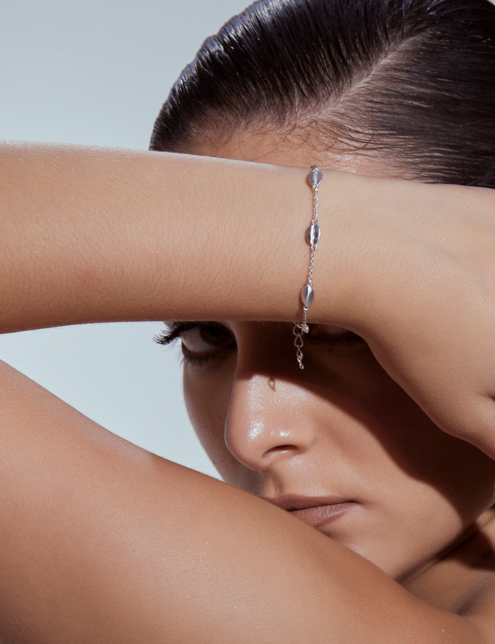 Silver Bean Bracelet