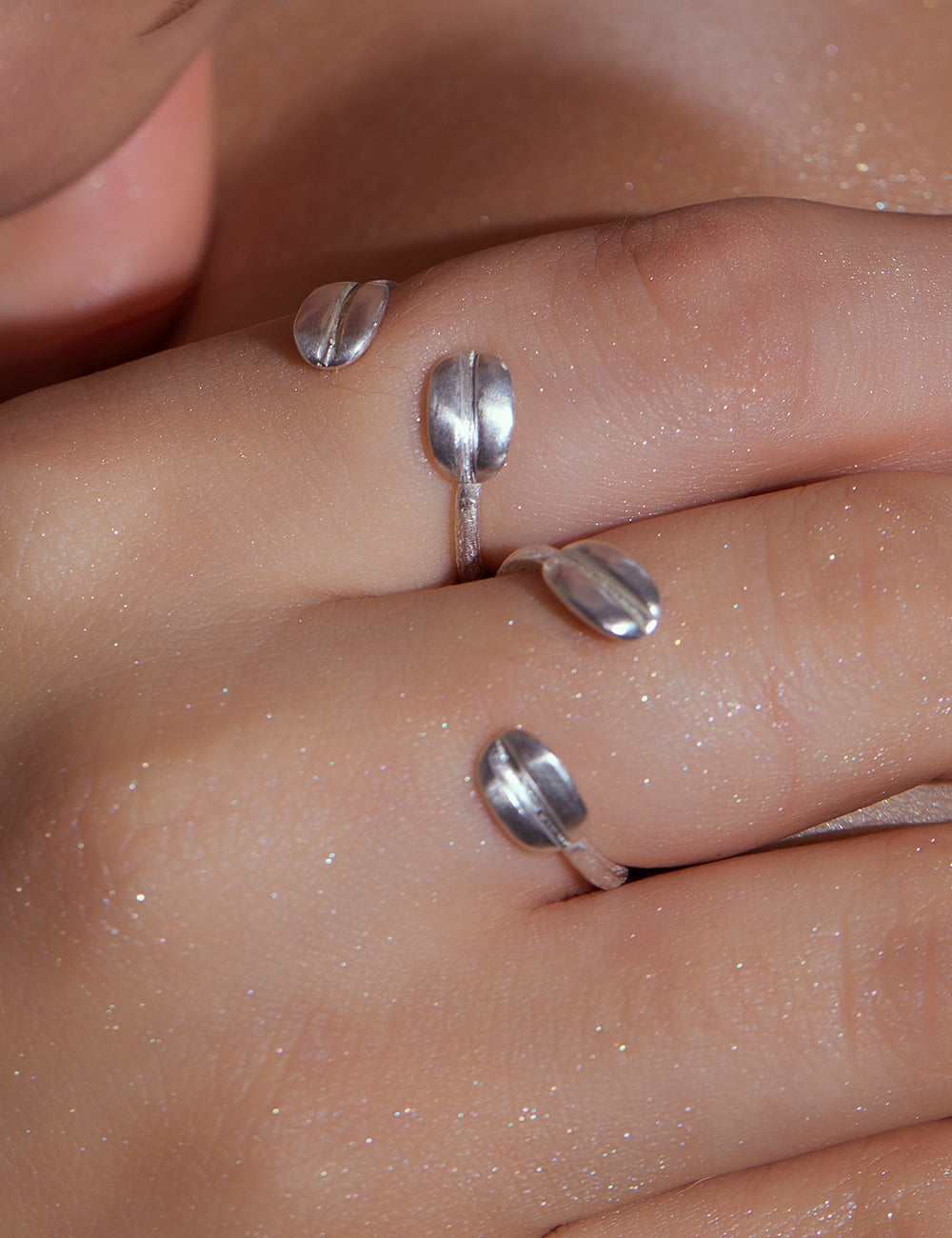 Silver Double Bean Ring