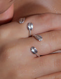 Silver Double Bean Ring