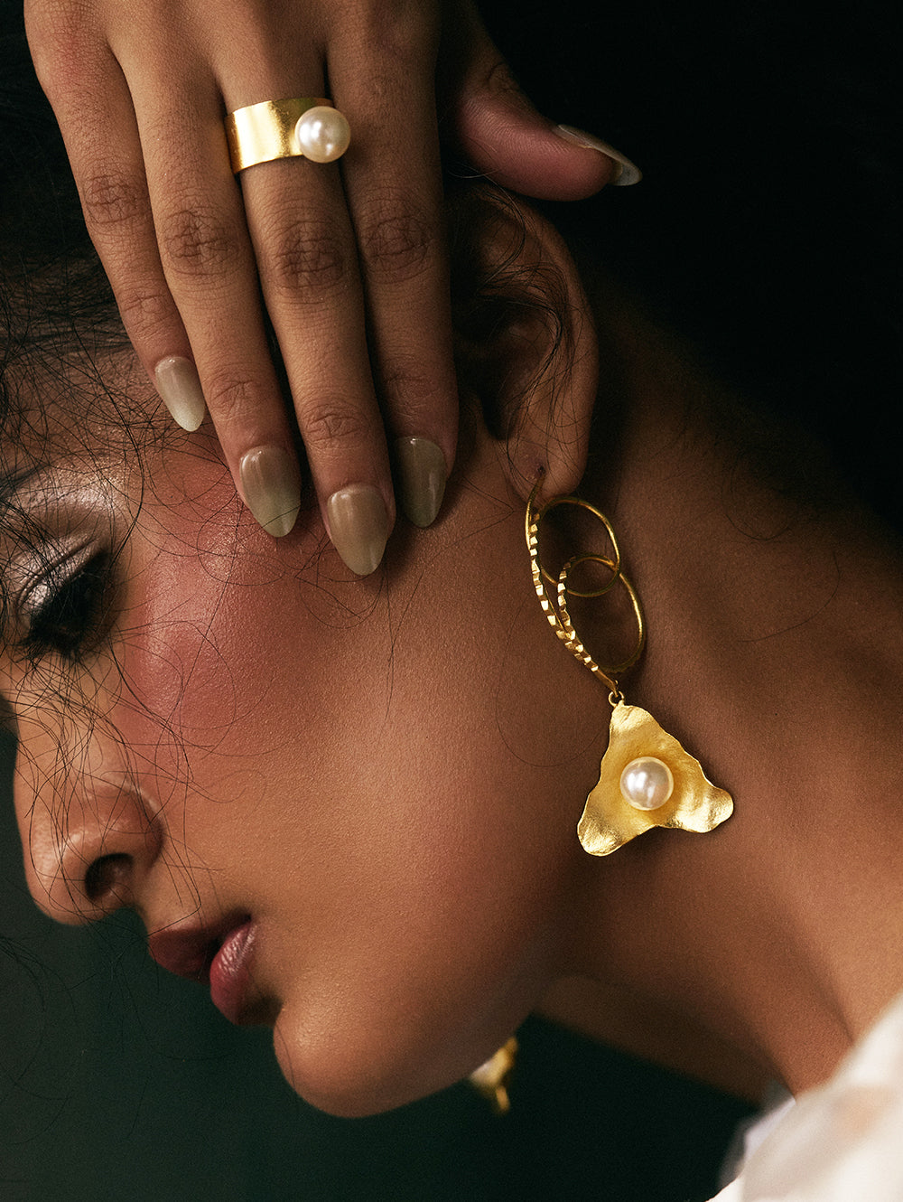 Reeva Gold Loop Drop Earrings