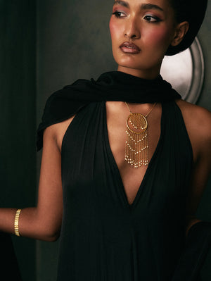 Reeva Golden Fringe Necklace