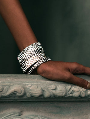Reeva Silver Fluted Cuff
