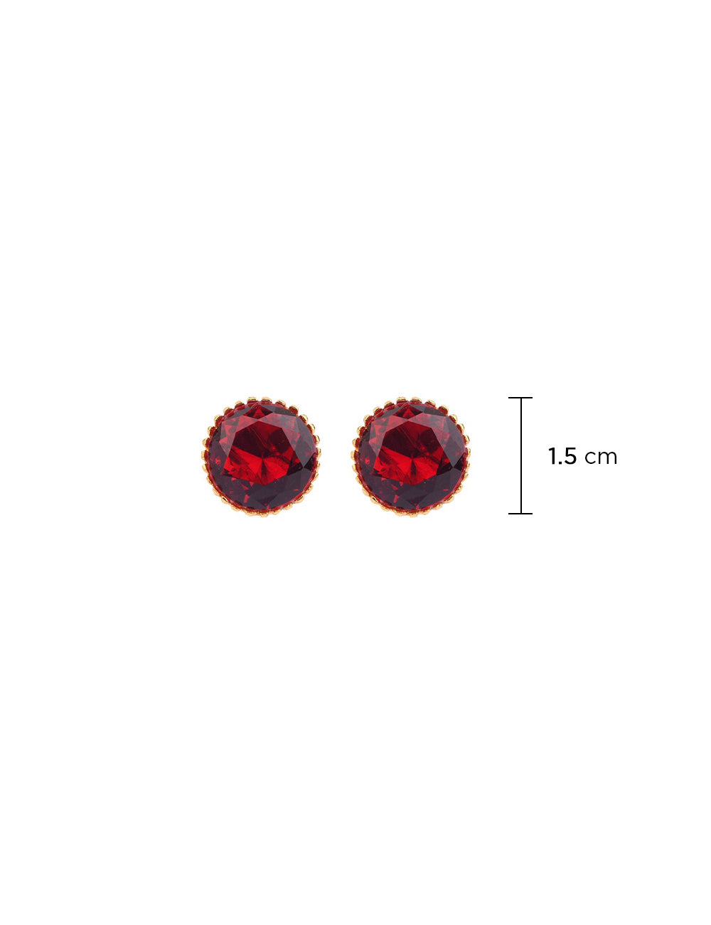Ruby Studs (Semi-Precious Ruby) | Handmade | 24K Gold Plated | Made in India