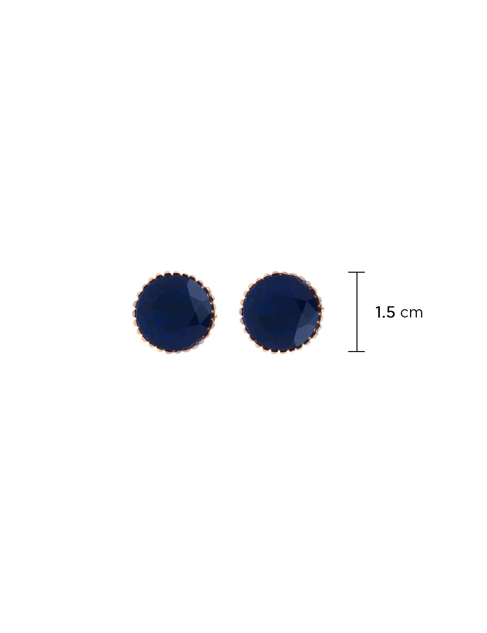 Blue Sapphire Studs (Semi Precious Sapphire) | Handmade | 24K Gold Plated | Made in India