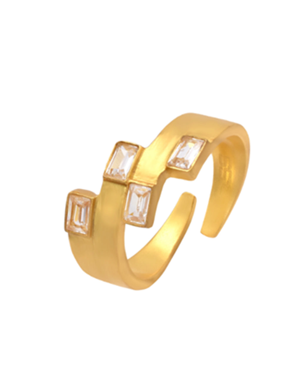 Stacked Gold American Diamond Ring